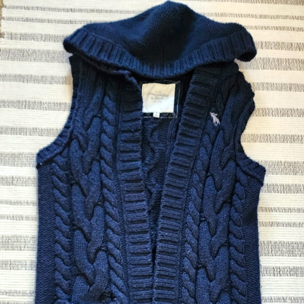 Abercrombie long hooded knit cardigan